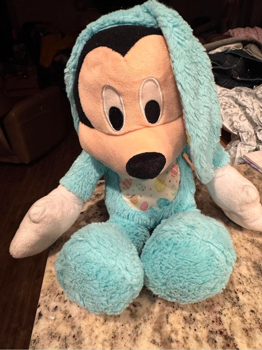 14” Disney Plush Mickey Bunny in Light Blue and Cream